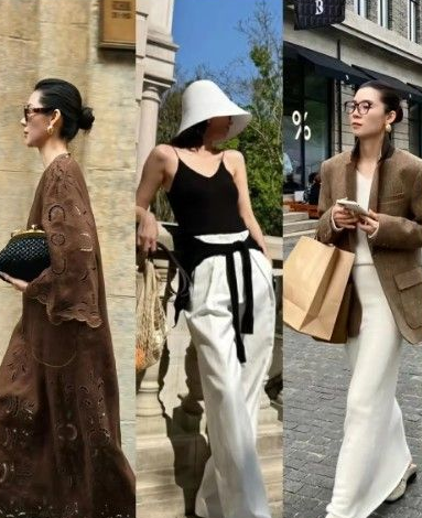 四五十岁的女人，夏季就穿“奶咖色”，时髦好看、还显贵！